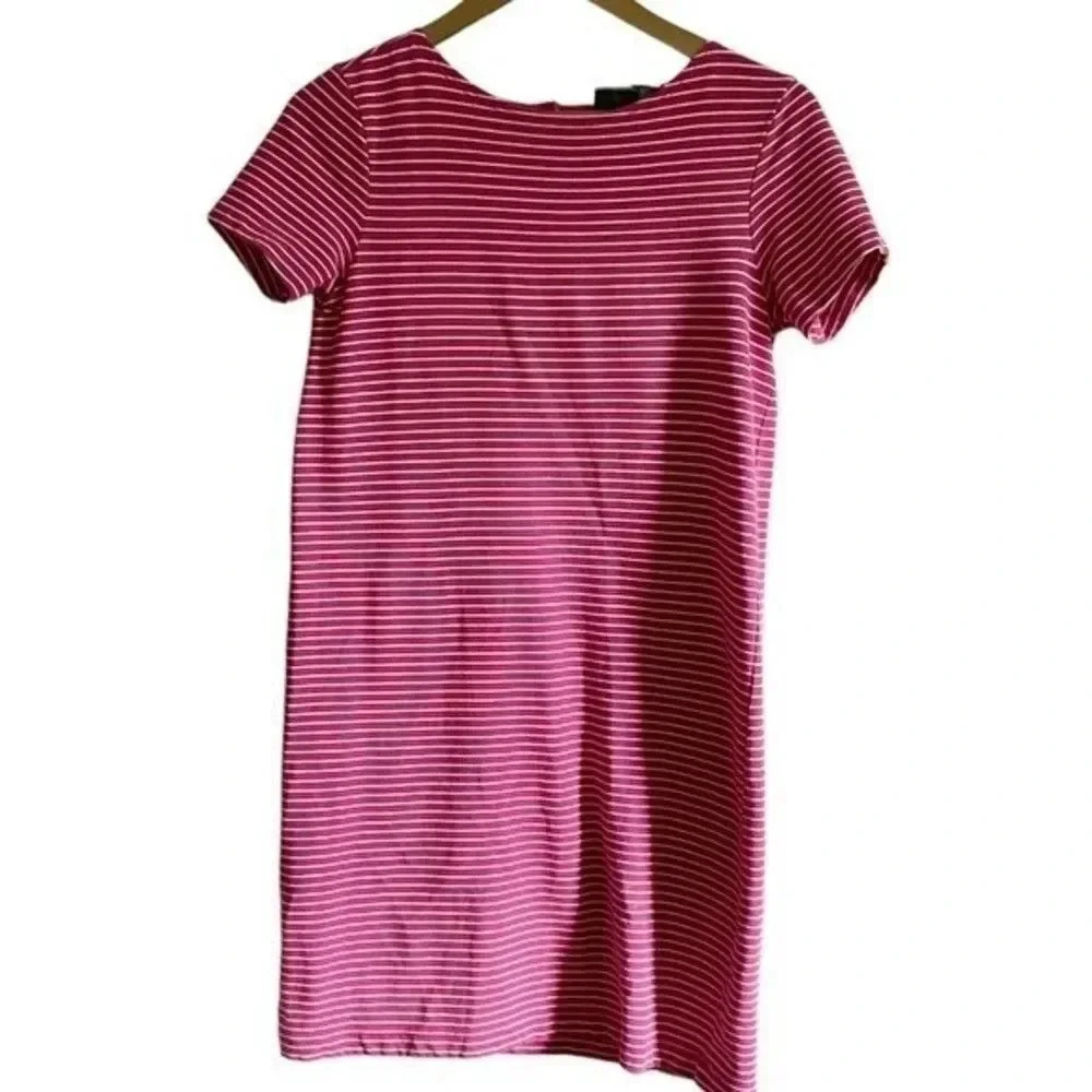 Kenar Pink and White Striped T Shirt Dress